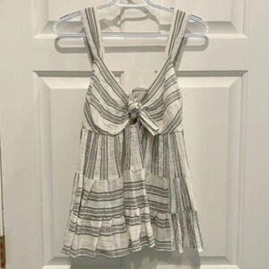 La Vie Rebecca Taylor Tank Top Tunic Tie Front 16706